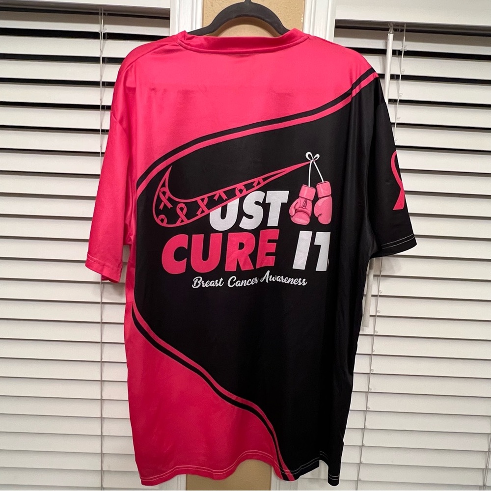 Breast Cancer Awareness Just Cure It Black Pink Shirt - Picture 2 of 5